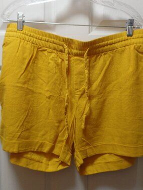 Old Navy XL 16 18 Yellow SQUASH Linen Elastic Drawstring Waist Shorts